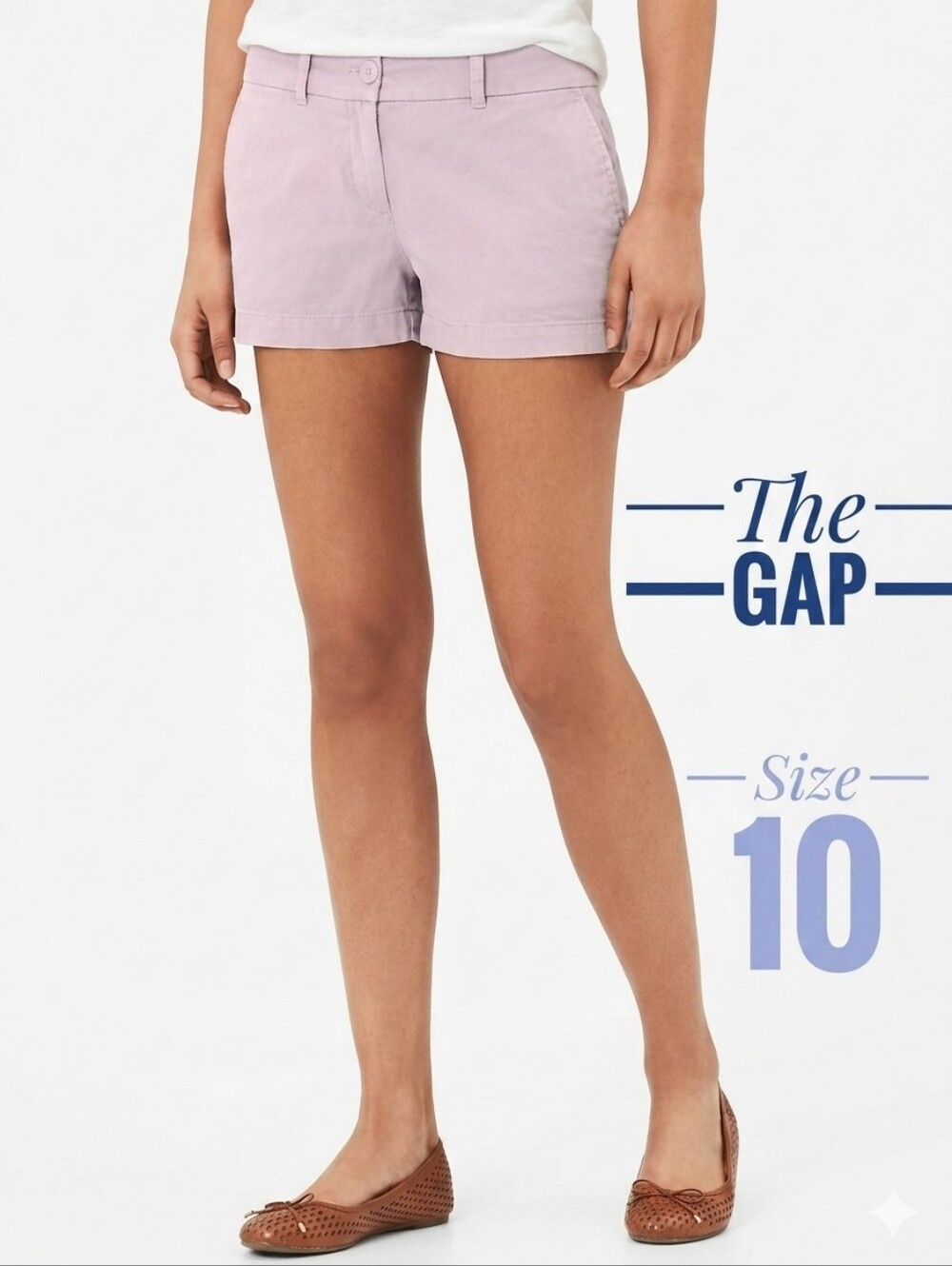 GAP Mauve/ Lilac Cotton City Shorts Size 10 - Picture 3 of 13